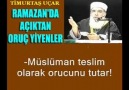 Ramazanda Açıktan ORUÇ Yiyenler