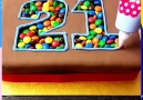 Add sweetness and color to your birthday with this special M&M cake
