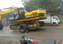 A different way to transport an excavator