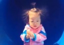 Adorable Korean Baby Gets "Static Hair" Down Slide
