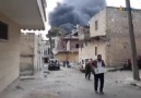 Afrinden son görüntüler Kent merkezi bombalanıyor