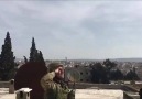 Afrin şehir merkezine Türk Bayrağının çekilmesi.