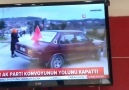 Ak parti konvoyunu önü kesildi