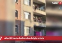 Alkollü kadın balkondan böyle atladı