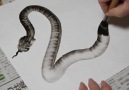 AMAZING snake drawing in ONE brushstroke!