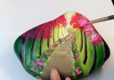 Amazing Stone painting with acrylic colours