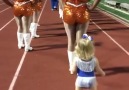 An adorable two-year-old melted hearts at a halftime performance