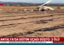 Antalyada eğitim uçağı düştü 2 ölü