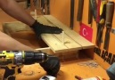 A talented craftsman discovered a way to use pallets.