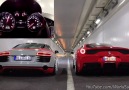 Audi R8 vs Ferrari Ses Kapışması