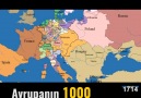 Avrupada ülke sınırlarının 1000 yıllık değişimi.