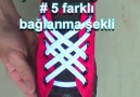 Ayakkabı bağcıklarının 5 farklı bağlanma şekli.