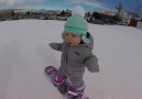 14 Aylık Bebeğin Snowboard Keyfi..