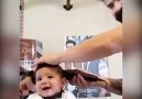 Baby enjoys his first haircut Credit Newsflare