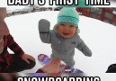 Baby's First Time Snowboarding