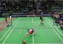 Badminton- Super dive shot!