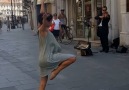 Ballerina Dances To Violin busker in the street
