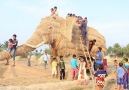 Bamboo elephant making by smart village boysCredit Around Me BD