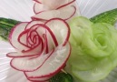 Beautiful Red Radish Rose Carving Design CreditFruity Freshy Juicy