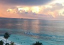 Beautiful sunset in Cancun Mexico