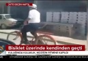 Bisiklet üzerinde kendinden geçti