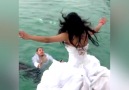 Bride jumped into sea water nearly drown! OMG!Credit JukinVideo