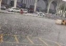 Bugün Medinede dolu yağdı. Medine havaalanı
