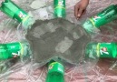 CEMENT CRAFT IDEAS - Idea of making a tree pots with cement and bottles scrap