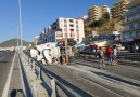 Çevreyolu üst yolunda Beton mikser... - Kuşadası Sosyal Medya Harekatı