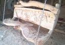 Chainsaw carved bench