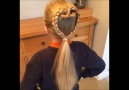 Çocukların çok beğeneceği kalp örgülü saç modeli