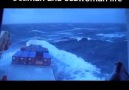 Container vessel in storm.