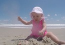 Cute Baby Gets A Beach Surprise