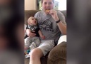 Cute Baby Wants Dad's Food