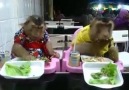 Cute couple enjoying meals :)