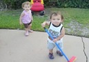 Cute Tot Gives First Aid To Friend