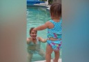 Cute Tot Jumps In Pool