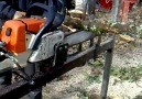 Cutting Logs on Chainsaw