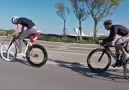 Cyclist Gets Boost From Fire Extinguisher