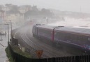 Dawlish train storm waves England