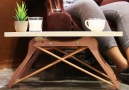 DIY Mini Coffee Table Out Of 4 Coat Hangers