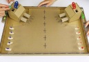 DIY Warship Battle Marble Board Game from Cardboard at Home Via The Q