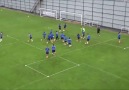 Dribbling warm up with four receiving boxes.