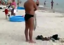 Drunk on the beach