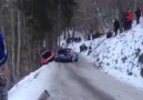 Elfyn Evans hitting Kubica's crashed Fiesta WRC at Monte Carlo...