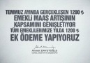 Emeklilerimize Yılda 1200 TL Ek Ödeme Yapacağız.