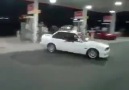 Epic BMW drift at gas station