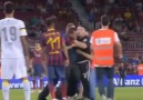 Fan invades the pitch an hug Lionel Messi   Neymar   Cristiano...