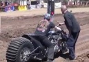 Fast V8 motorcycle in dirt