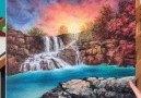 Feliks K - Sunset Waterfall Painting Facebook